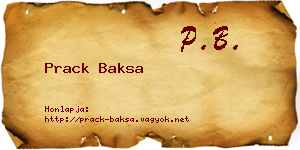 Prack Baksa névjegykártya